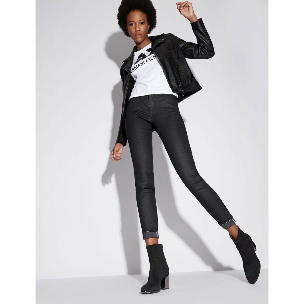 Armani Exchange Super Skinny Coated Jeans